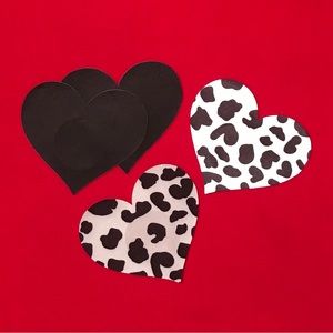 Intimate Heart Shaped Breast Petal Satin Cowgirl Lingerie Nipple Cover Set